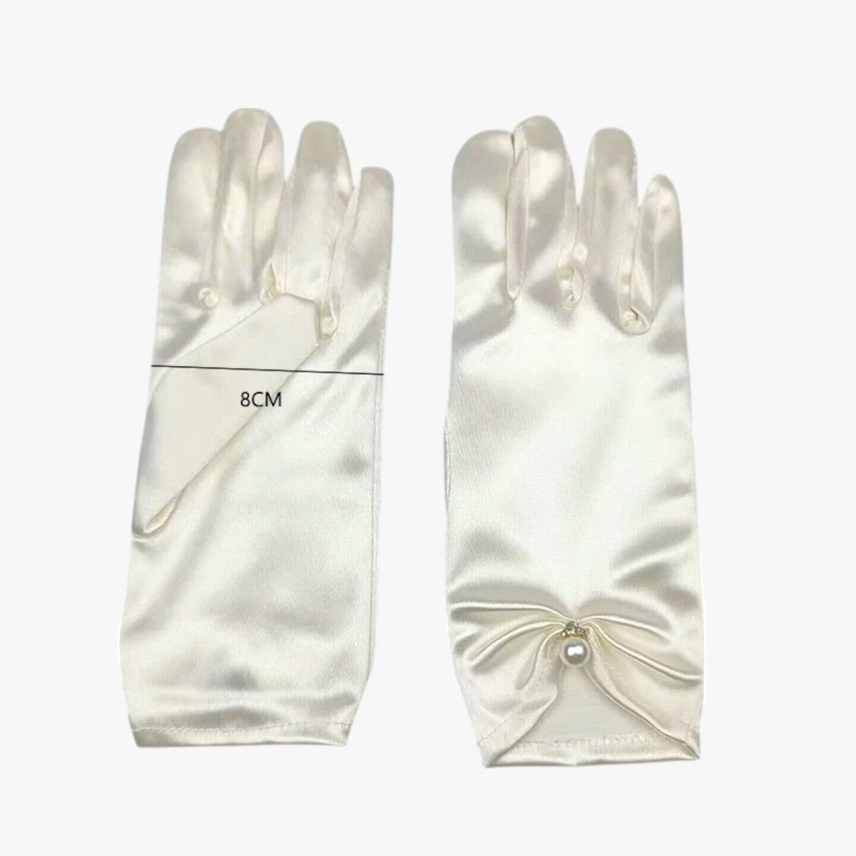 Satin Gloves with Pearl Detail for Ceremonies