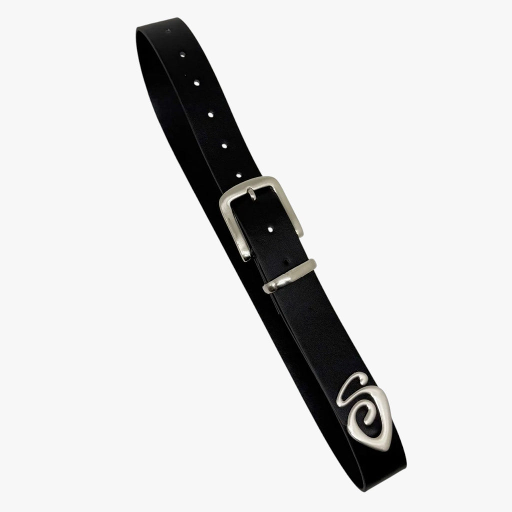 Adjustable PU Leather Belt with Polished Alloy Buckle