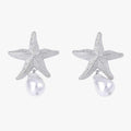 Starfish Shell-Shaped Earrings in Silver or Gold Finish