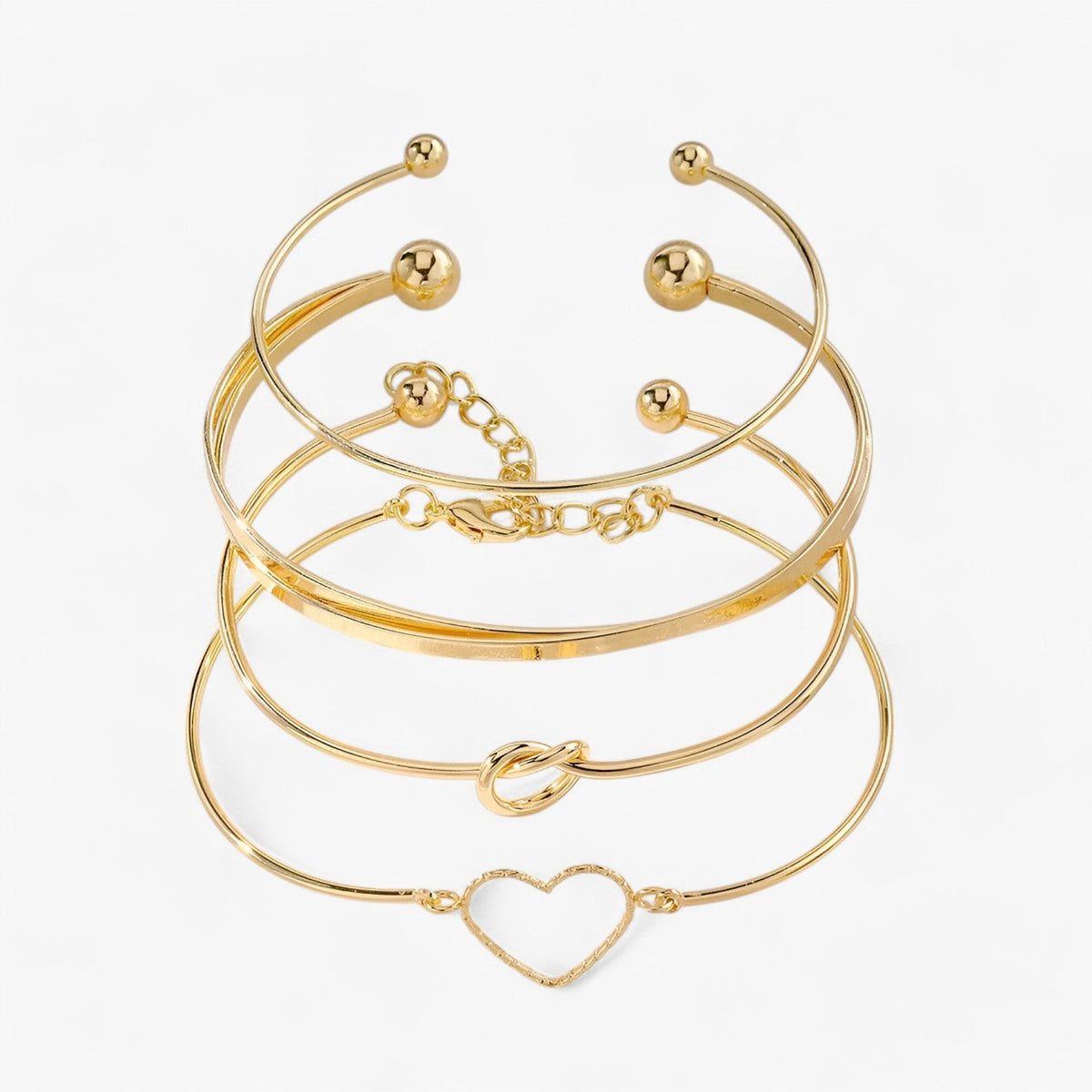 Interwoven Stainless Steel Bracelet Set for Stacking