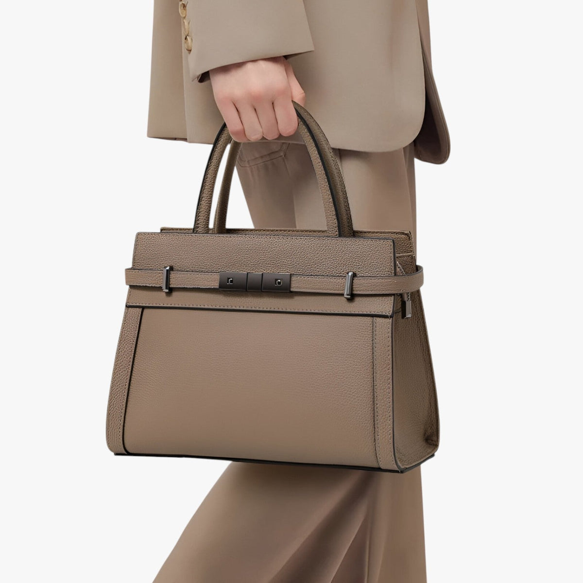 Structured Handbag with Soft Handles
