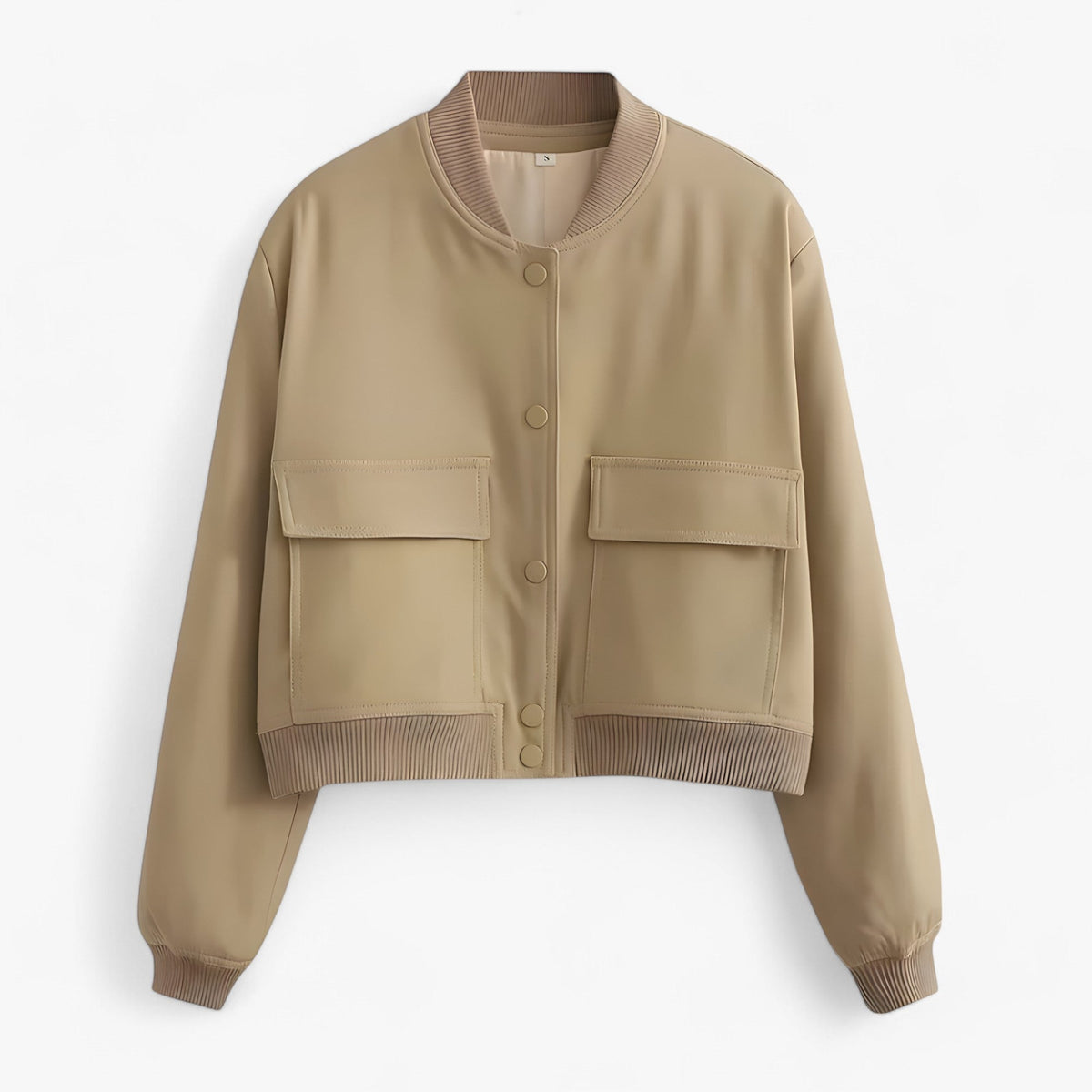 Cropped Bomber Jacket with Soft Lining for Autumn and Winter