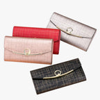 Faux Leather Wallet with Zip Closure and Multiple Compartments