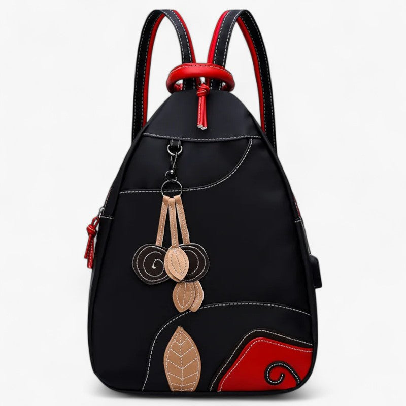 Mochila de nailon resistente al agua con tirantes acolchados