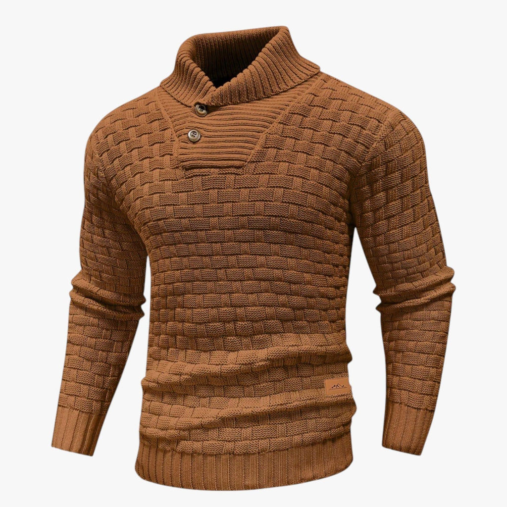 Ribbed Crewneck Knit Jumper for Men in Soft Yarn