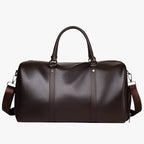 Faux Leather Travel Bag with Adjustable Shoulder Strap