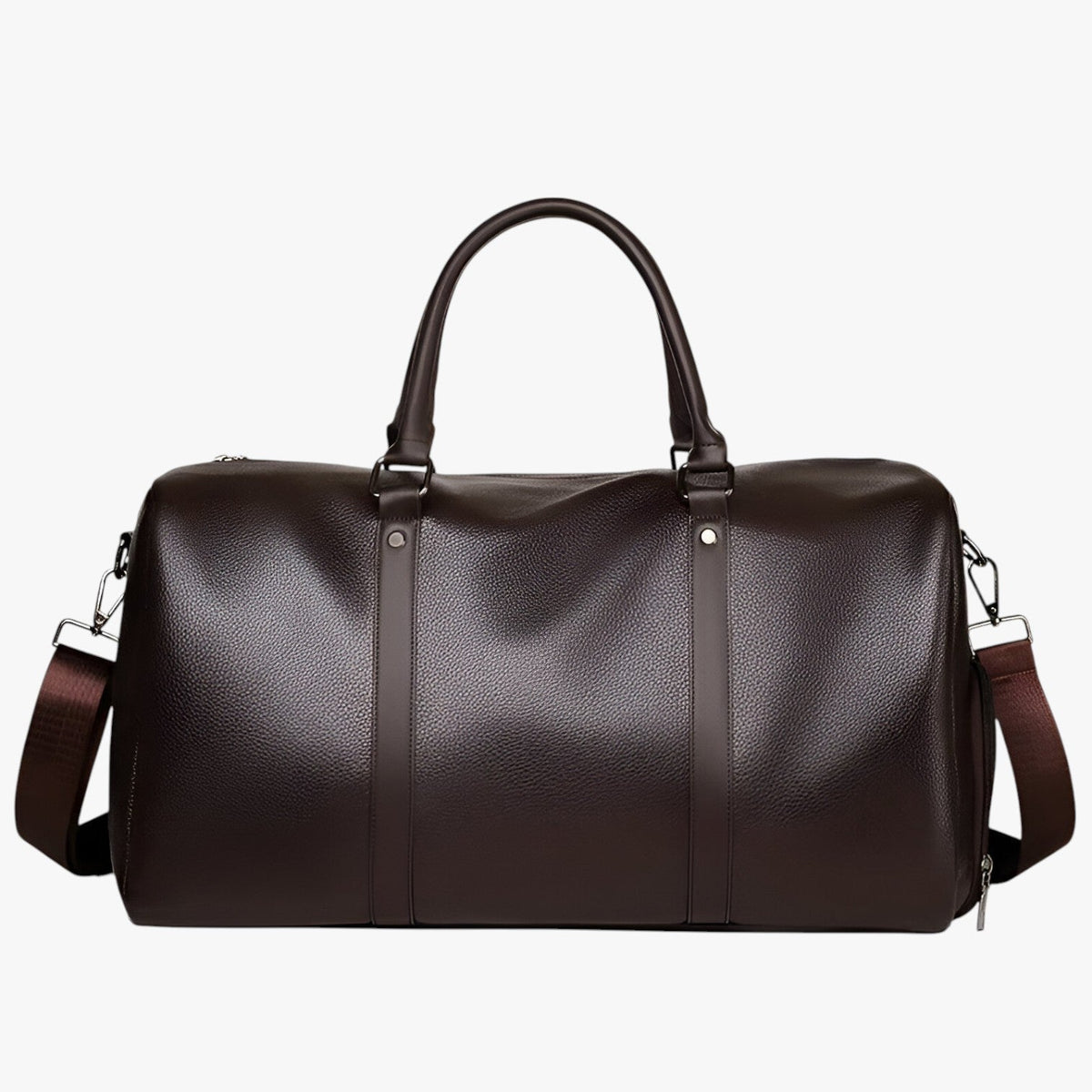 Faux Leather Travel Bag with Adjustable Shoulder Strap