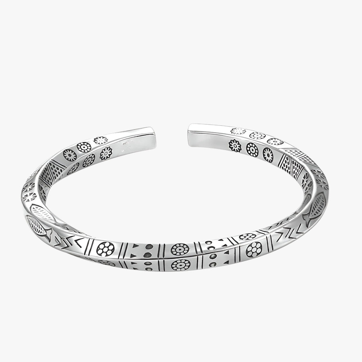 Open Möbius Loop Bracelet with a Silver-Tone Finish