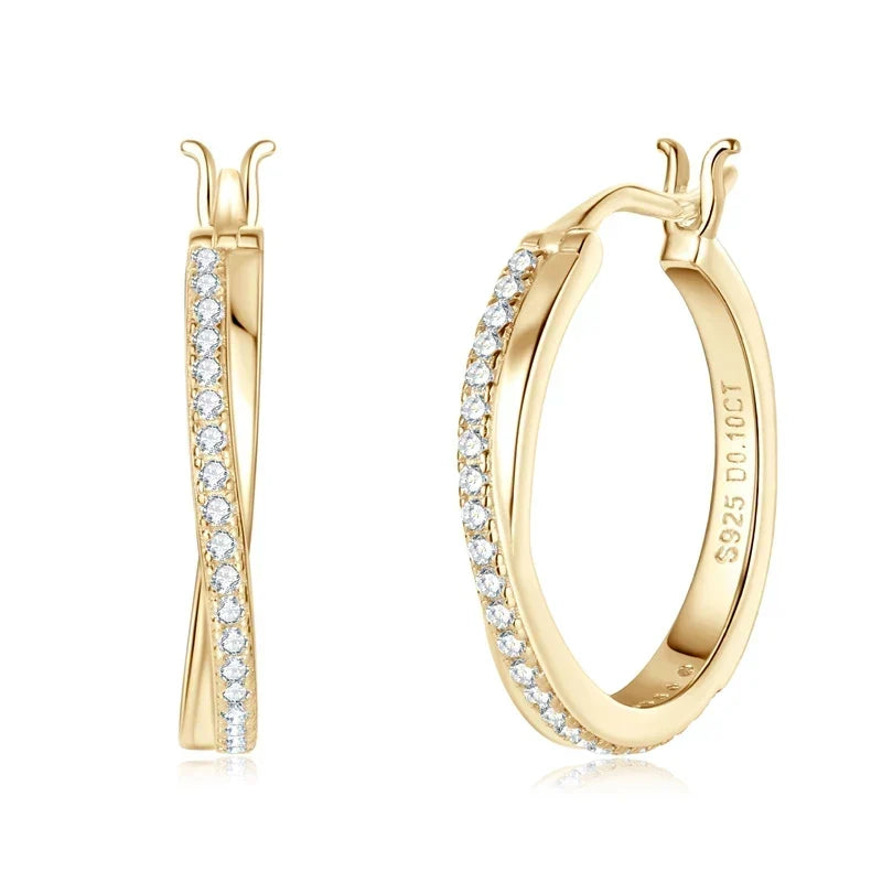 Zirconia Braided Hoop Earrings with Colour Choice and Rich Texture