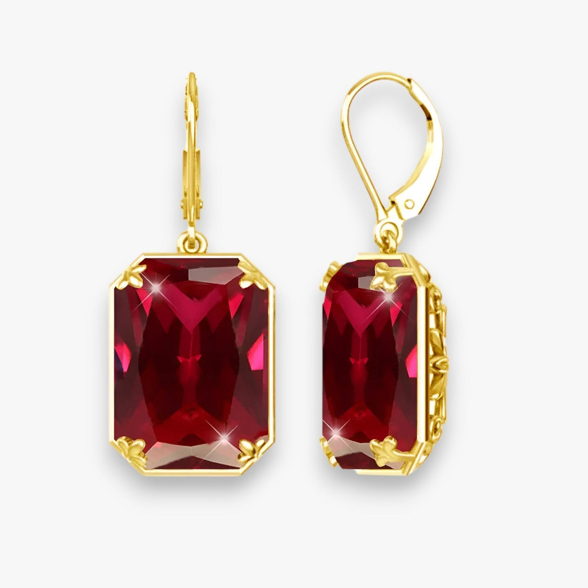 Gemstone Dangle Earrings with Gold and Silver Accents