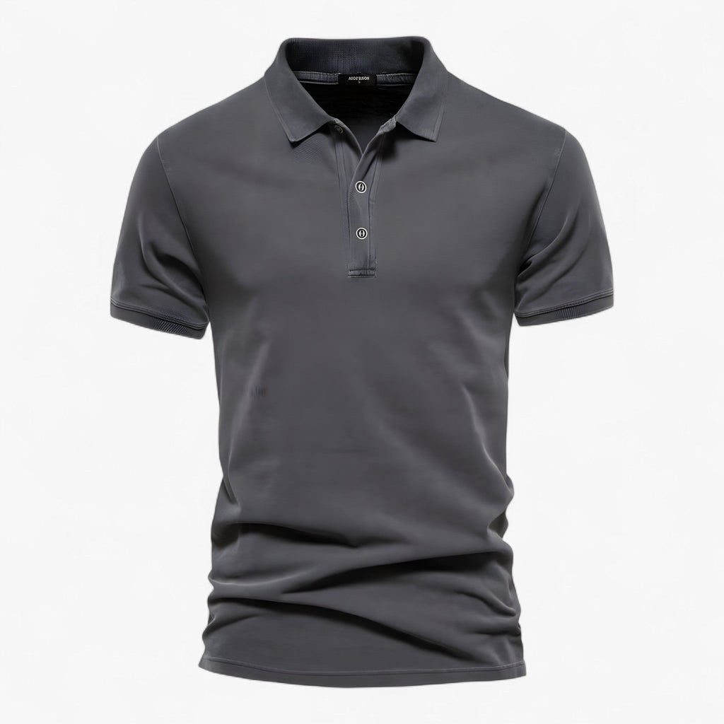 Polo de algodón de corte ajustado con cuello reforzado