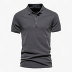 Polo de algodón de corte ajustado con cuello reforzado
