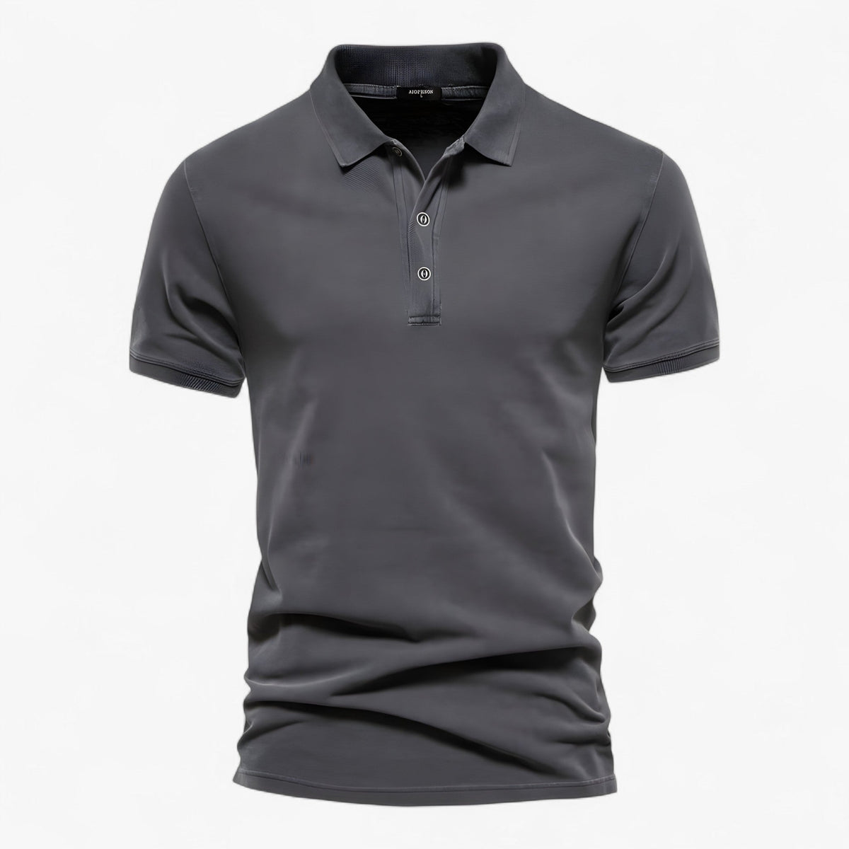 Polo de algodón de corte ajustado con cuello reforzado