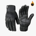 Guantes de moto de piel sintética resistentes al agua y cortavientos