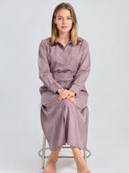 Linen Maxi Dress with V-Neckline for Summer