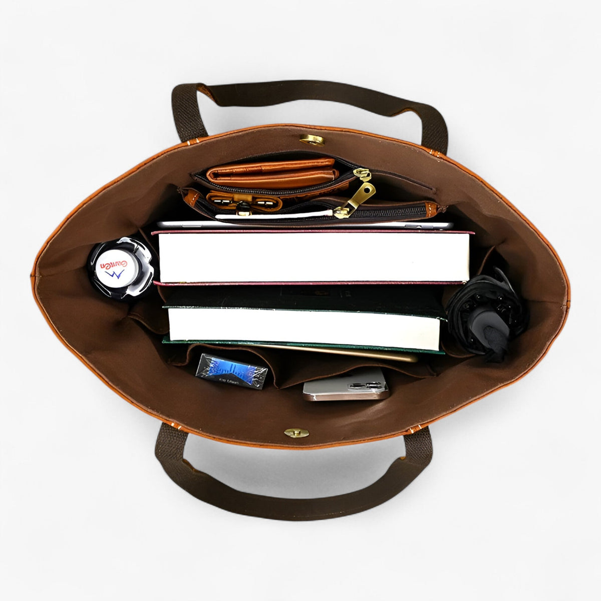 Retro-Style Faux Leather Tote Bag with Spacious Interior