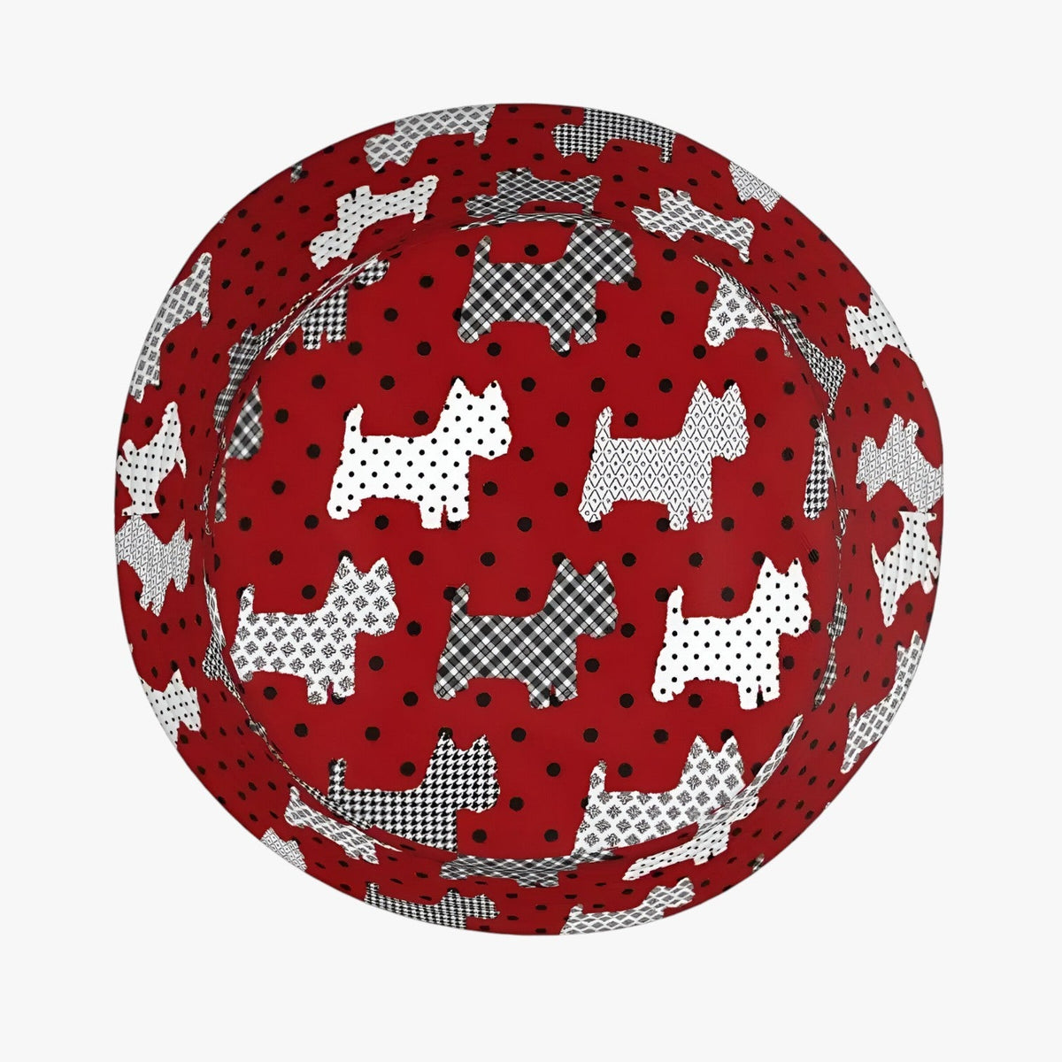 Gorro de pescador de algodón de ala ancha con estampado de lunares
