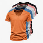 Camisa de verano de algodón ligero con mangas remangadas