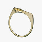 Juego de anillos a juego en tono plata y dorado con detalle de piedra