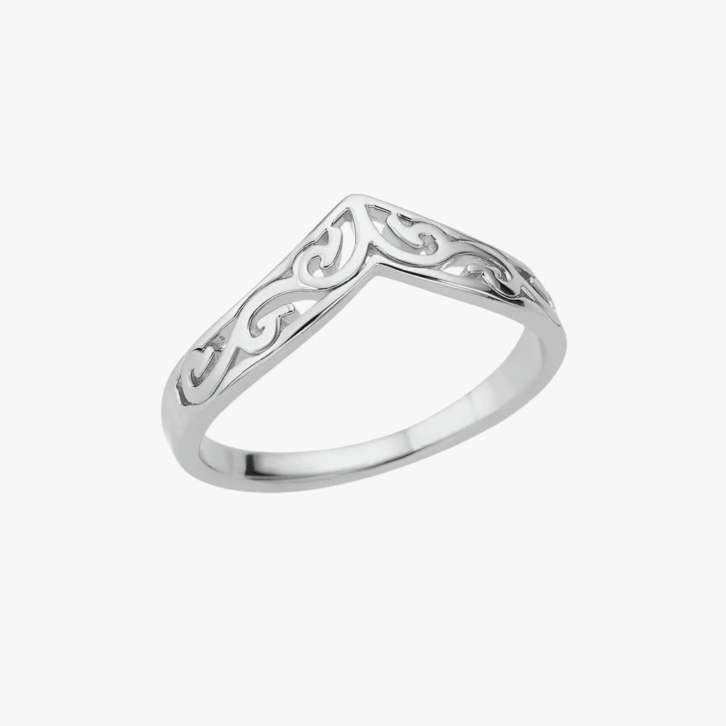 Ring i guldtonat rostfritt stål med växttotemdesign