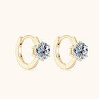 Six-Claw Zirconia Stud Earrings with Classic Setting