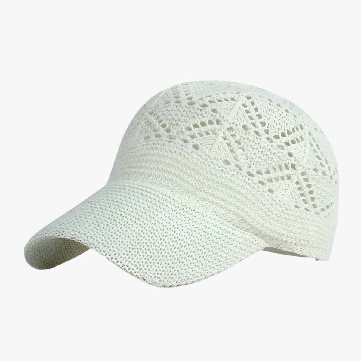 Stickad sommarhatt i mesh som andas med justerbar passform