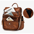 Faux Leather Backpack with Padded, Adjustable Shoulder Straps
