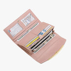 Faux Leather Wallet with Zip Closure and Multiple Compartments