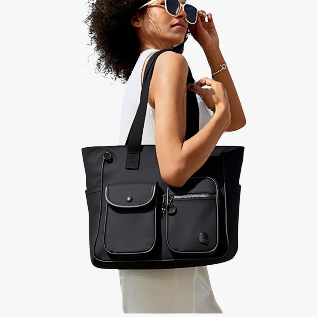 Vattenavvisande totebag med smarta invändiga organiseringsfickor