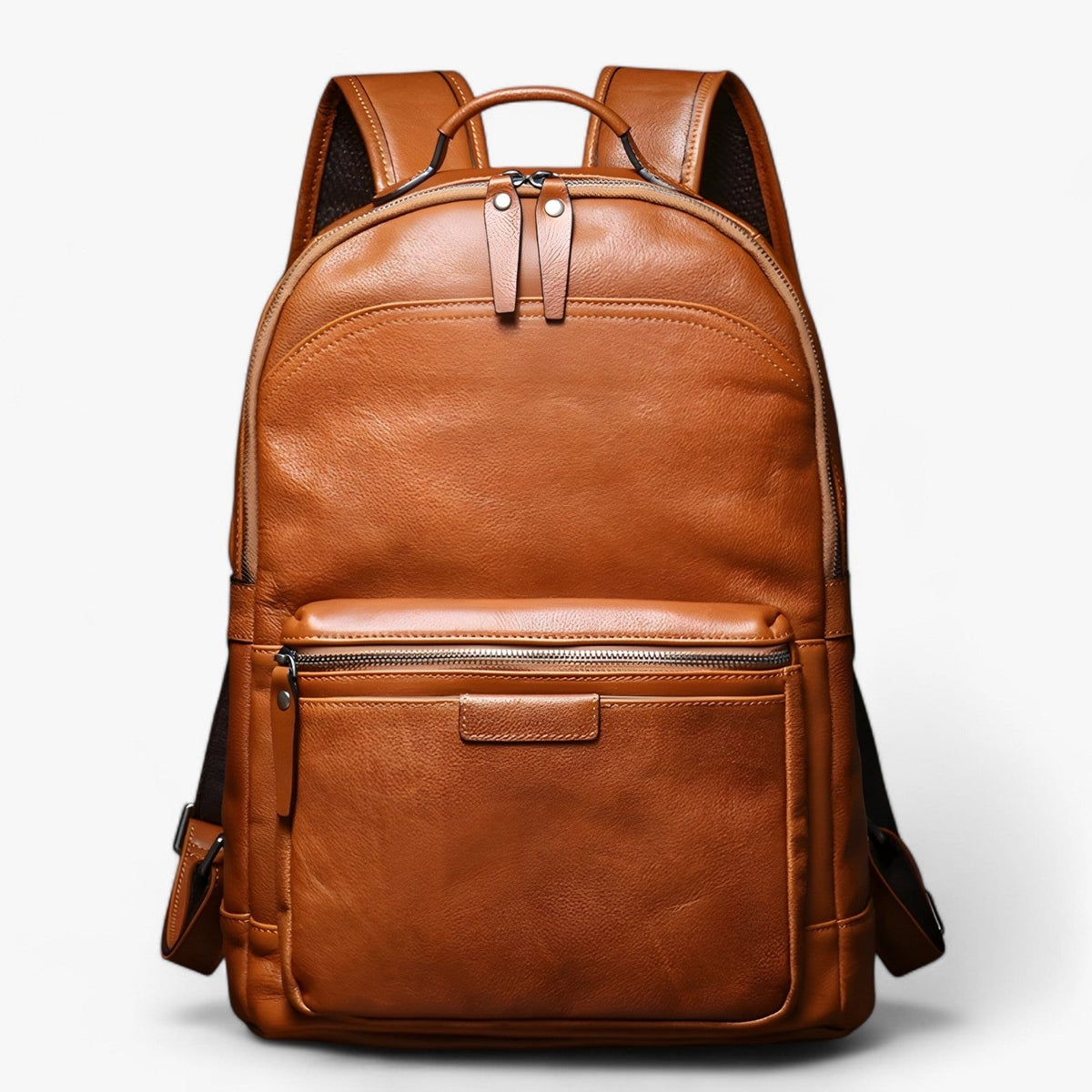 Premium Faux Leather Backpack with 16-Inch Laptop Compartment
