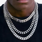 Thick Stainless Steel Cuban Chain Necklace for Men