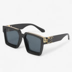 Gafas de sol retro cuadradas con lentes de espejo y ajuste ligero