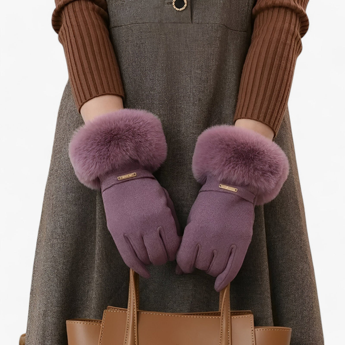 Guantes compatibles con pantalla táctil y acabado en velour