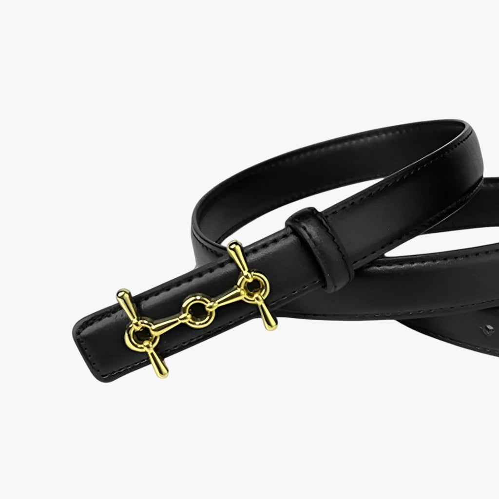 Soft Faux Leather Belt with Adjustable Buckle and Timeless Design