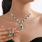 Rhinestone Drop Necklace and Earrings Bridal Set