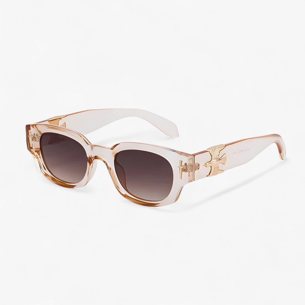 Gafas de sol rectangulares vintage con detalle de águila en la patilla