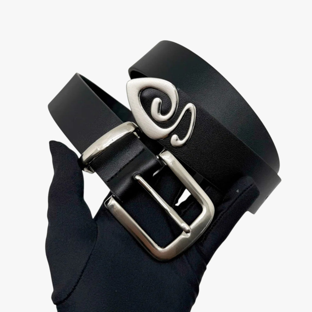 Adjustable PU Leather Belt with Polished Alloy Buckle