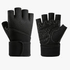 Half-Finger Fitness Gloves with Wrist Support Strap