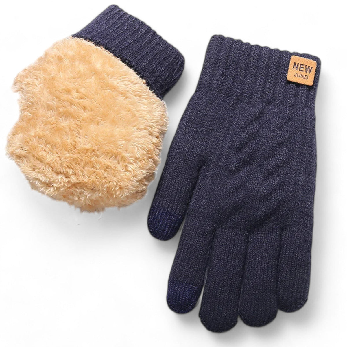 Touchscreen-Compatible Fleece-Lined Knit Gloves for Winter