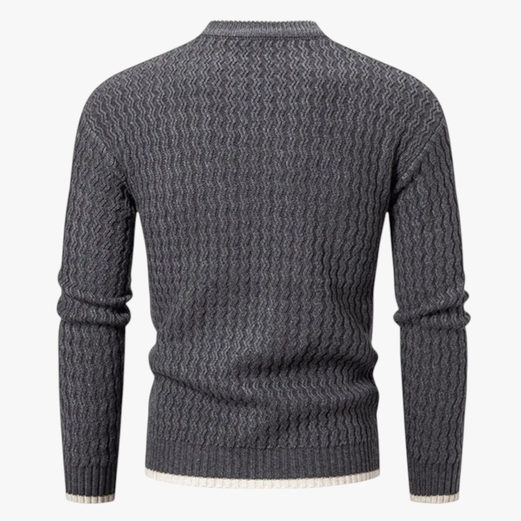 Slim-Fit Knitted V-Neck Jumper for Men, All Season