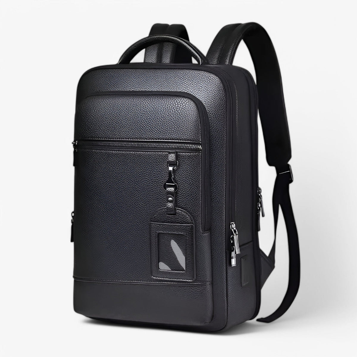 Faux Leather Backpack with Built-In USB Charging Port