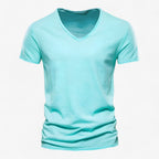 Camisa de verano de algodón ligero con mangas remangadas