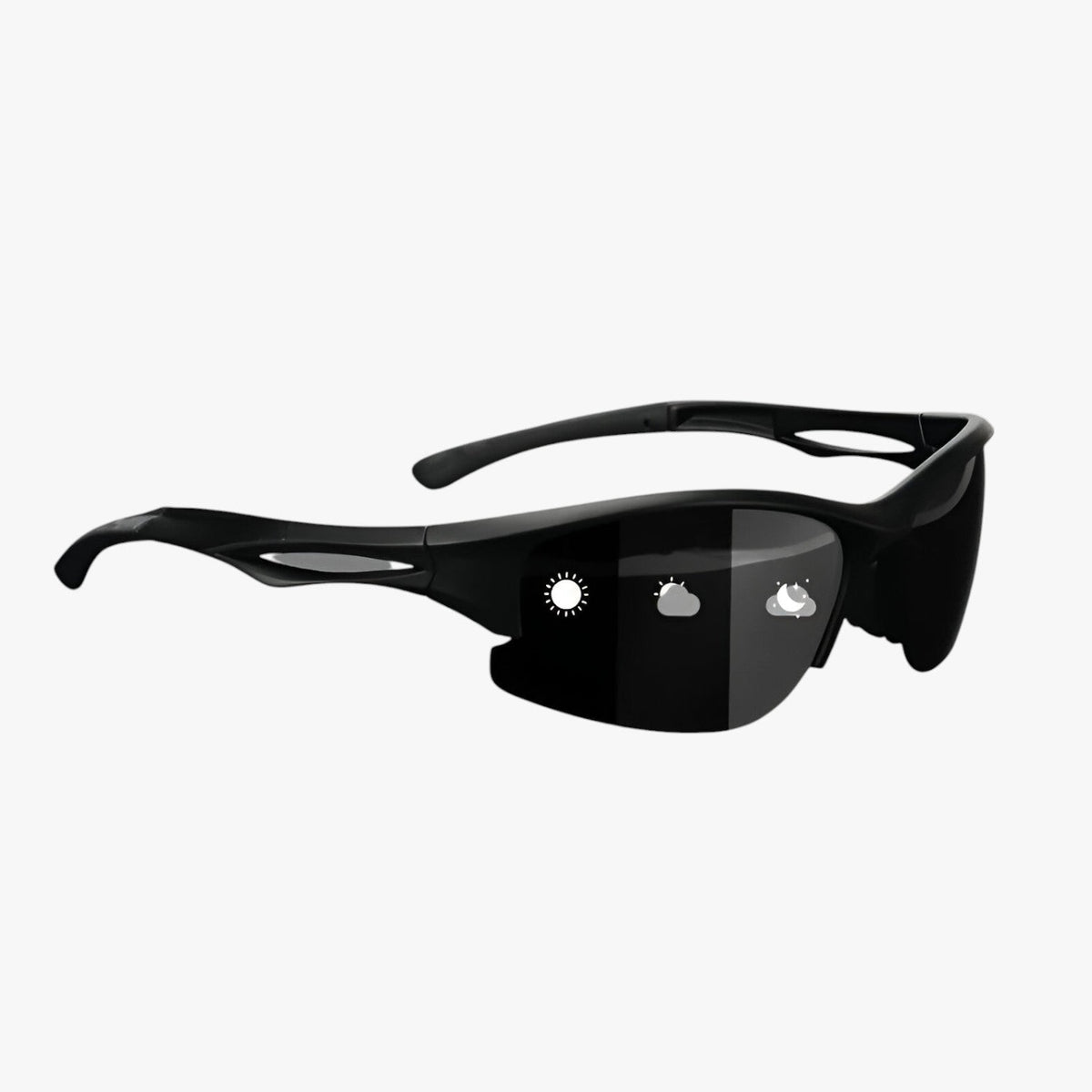 Polarised half-frame sport sunglasses with a unisex fit