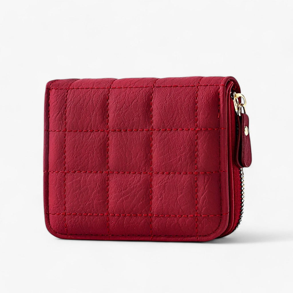 Cartera compacta de piel sintética PU con cremallera para el uso diario