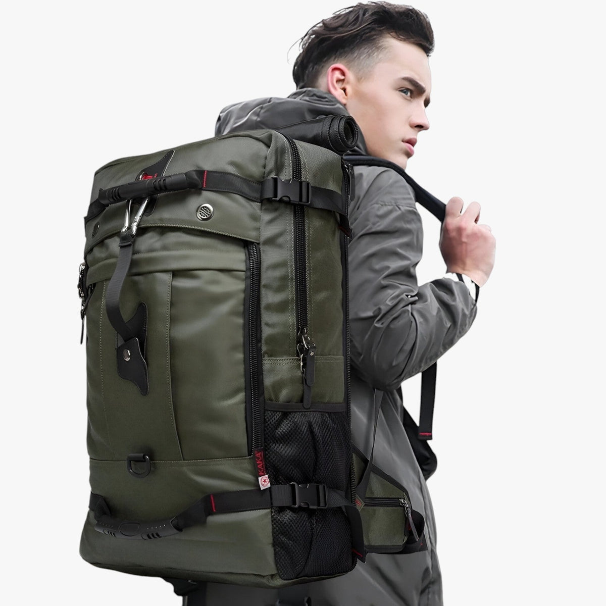 50L Water-Resistant Travel Backpack with Laptop Compartment