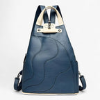 Faux Leather Backpack with Laptop Compartment for Travel
