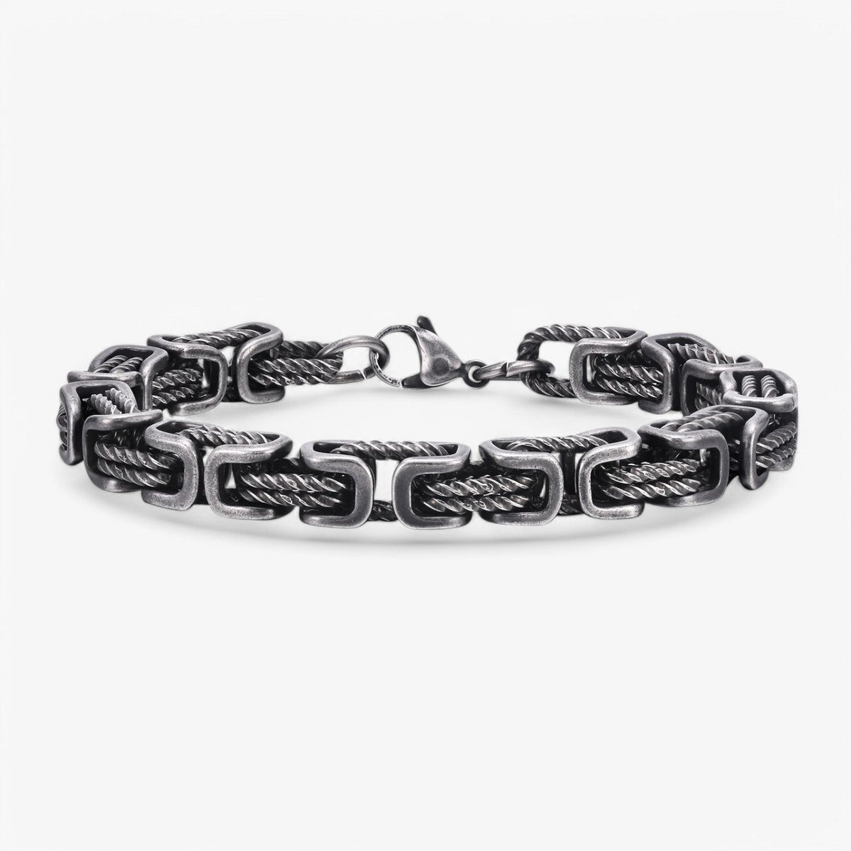 Men's Chunky Byzantine Link Bracelet in Stainless Steel