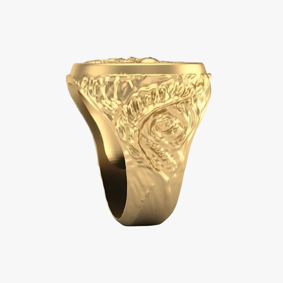 Gold-Tone Dragon Statement Ring in Stainless Steel