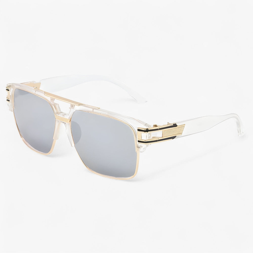 Square Mirrored Sunglasses with a Form-Fitting Frame
