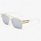 Square Mirrored Sunglasses with a Form-Fitting Frame